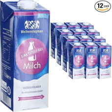 Weihenstephan Milk Low-Fat H-Milk 1.5% Fat Lactose Free, 1 Litre Each with Pufai Grocery