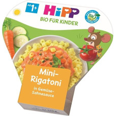 HiPP Children's Organic Pasta Mini Rigatoni in Vegetable Cream Sauce, Pack of 1 (1 x 250 g)