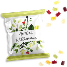 Logbuch-Verlag 50 Small Gummy Bears Party Favours Green Welcome Gift Wedding Favours