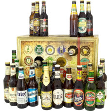 Bier Adventskalender Welt und Deutschland mit San Miguel + Saigon + Rothaus + mehr/Biersorten aus aller WELT & DEUTSCHLAND/Bieradventskalender 2024 2025 - mit 24 Biersorten in FLASCHEN