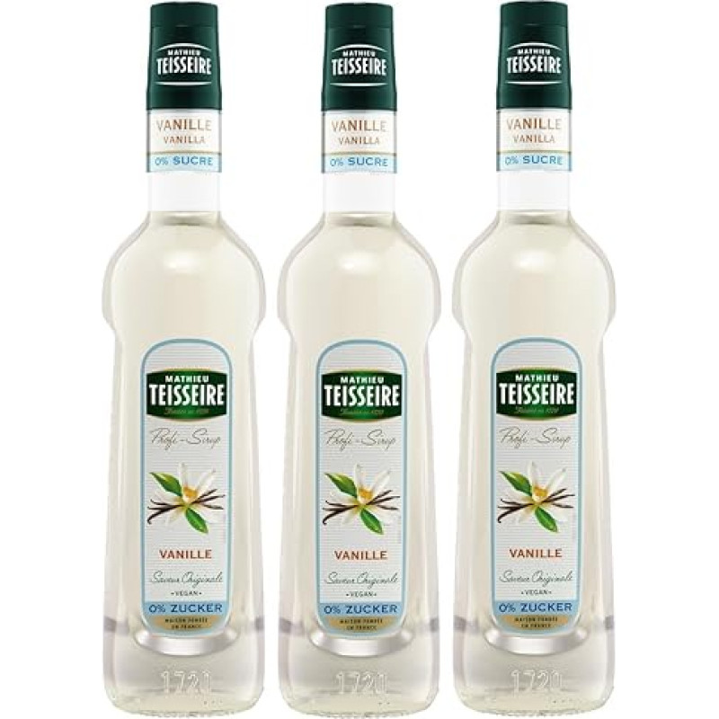 Mathieu Teisseire Vanilės sirupas 0% cukraus 3 x 700 ml