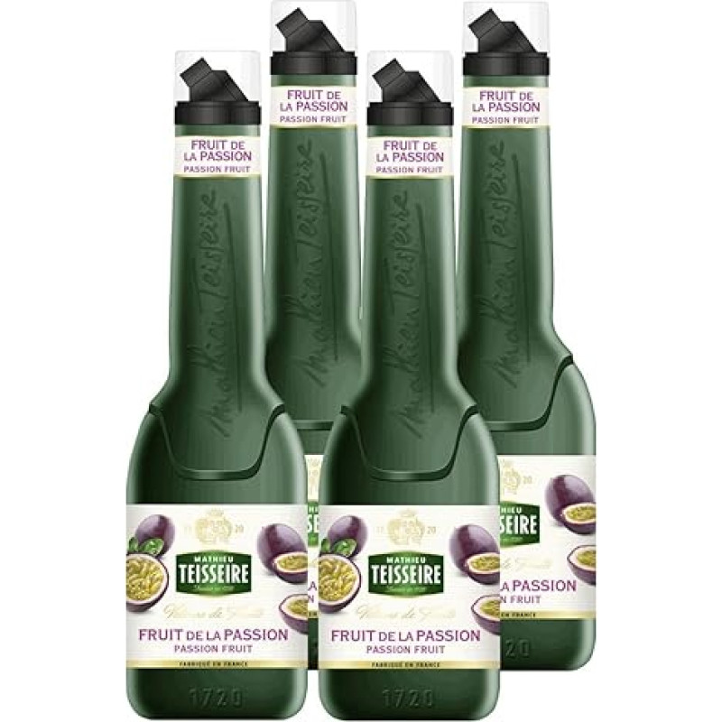 Mathieu Teisseire Puree Mix Passion Fruit 1 Litre Cocktails (Pack of 4)