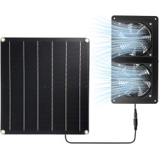 Shkalacar Solar Powered Dual Fan, Solar Powered Fan with 20 W Solar Panel, 2200 RPM Solar Panel Fan Kit for Chicken Coop Greenhouse Dog Kennel Shed Attic