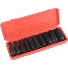 10 dalių 1/2 colio gilių smūginių galvučių rinkinys su dideliu kietumu, skirtas greitam remontui
