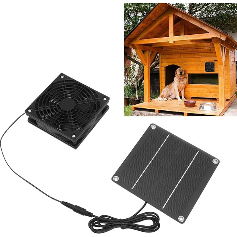 OPPWONG Solarstromventilator, 2200 U/min, Solarventilator, Solarbetriebener Ventilator, Solar-Außenventilator mit Monokristallinem Panel, Solar-Abluftventilator für Hühnerställe,