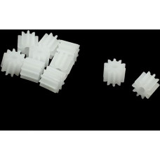 10 Pcs White Plastic 10 Teeth Electrical Models Toothed Wheels Gears