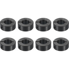 sourcing map 8 Stück einteilige Klemmmanschette mit 1,1 cm Bohrung, einteiliger Klemmkragen, 15/16 Zoll Außendurchmesser, 0,95 cm Dicke, schwarzes Oxidstahl-Set, Schraubverschluss-Kragenklemme