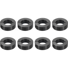 sourcing map 8 Stück einteilige Klemmmanschette mit 2,2 cm Bohrung, einteiliger Klemmkragen, 3,8 cm Außendurchmesser, 1,27 cm Dicke, schwarzes Oxidstahl-Set, Schraubverschluss-Kragenklemme