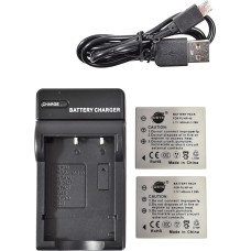 DSTE NP-40 Li-ion Battery (2-Pack) and Micro USB Charger Suit Compatible with Fujifilm NP-40N FinePix F460 F470 F480 F610 F650 F402 F403 F420 F455 F700 F710 F810 F8 11 11 J0 V10 Z1 Z2 Z3 Z5fd Camera