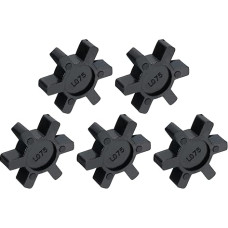 sourcing map 5 Stück L075 Backenkupplungseinsatz, flexible solide NBR-Gummi-Backenkupplung, Mitteleinsätze für L-Backenkupplung, L-Backenkupplungs-Set, schwarz