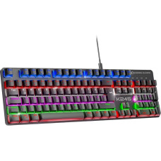 EMPIRE GAMING - K245 Laidinė mechaninė žaidimų klaviatūra Switch MX Red (DE- QWERTZ) - C tipo - skirta PC/PS4/PS5/Xbox - RGB 24 efektai - 105 klavišai - N-Key Rollover (NKRO)