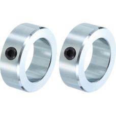 2 x Schraubenmanschetten, 3,5 cm Bohrung, verzinkter Stahl, Schaftmanschetten, 6,1 cm Außendurchmesser, 2,2 cm Breite, Achsmanschette für Linearstangenwellenführung