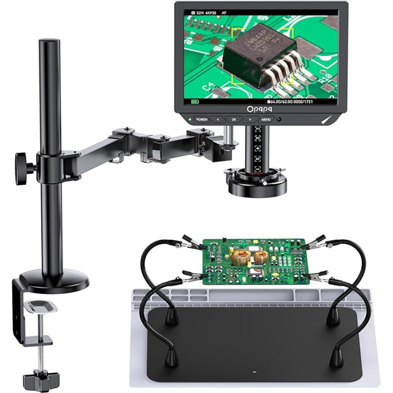 Opqpq ODM802 Flex automatinio fokusavimo 4K mikroskopas su 10 colių LCD ekranu