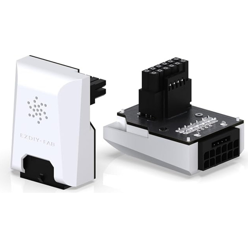 EZDIY-FAB PCIe 5.0 12VHPWR GPU Power Supply Bridge, 12 + 4 Pin Angled Plug Power Adapter, for RTX40 Series GPUs, Compatible with RTX4090, 4080, 4070ti, White 90° STD