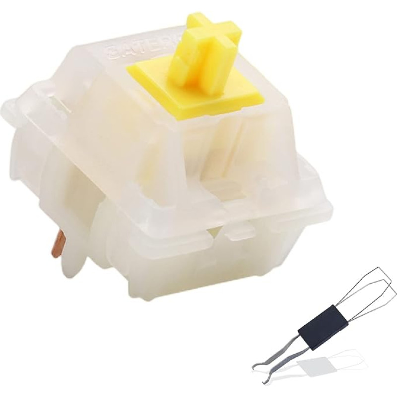 Gateron MX Switch Mechanical Keyboard Dedicated Shaft with 2 in 1 Professional Keyboard Puller Suitable for Mechanical Keyboard SMD 5-Pin Yellow Switch (Pack of 70)