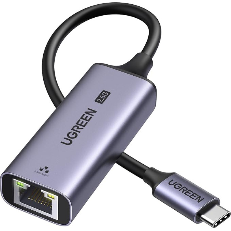 UGREEN USB C 2.5G LAN adapteris Ethernet adapteris RJ45 2500Mbps tinklo adapteris Suderinamas su MacBook Pro M4, Mac Mini M4, iPad Pro/Air, Mac Pro/Air, Galaxy S24, Windows 11/10/8, MacOS ir kt.