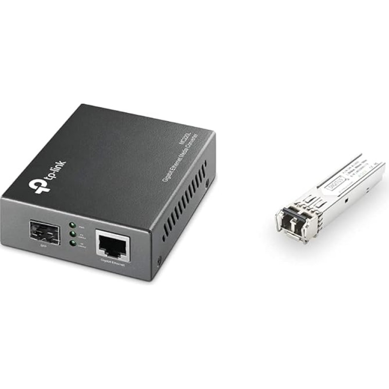 TP-Link MC220L Converter GBit LC with SFP + DIGITUS Gigabit SFP Module, Mini GBIC, Multimode, LC Duplex, 850 nm, 550 metres, 1.25 Gbit/s