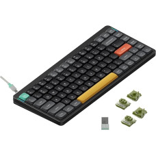 nuphy Air75 V2 Wireless Mechanical Keyboard, 84 Keys RGB Hot-Swap Keyboard, Supports Bluetooth 5.1, 2.4G and Wired Connection C for PC/Laptop/Windows/Mac-Black Gateron Moss Switch