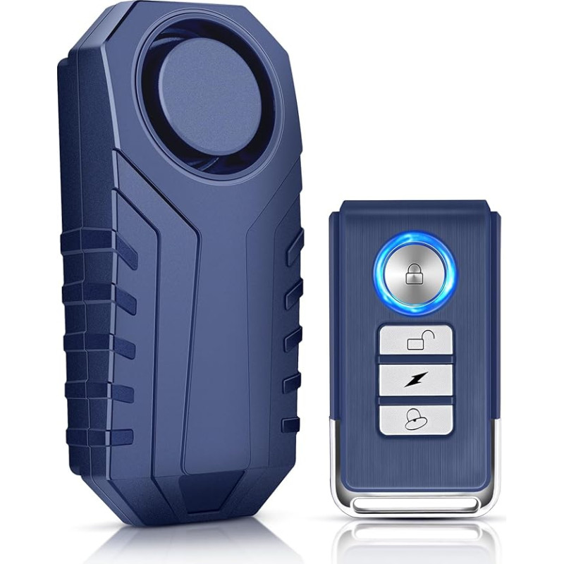 ZEXMTE Bicycle Alarm, 113 dB Anti-Theft Alarm with Remote Control, Vibration Motion Sensor, Waterproof Alarm for Motorcycle, Scooter, Bicycle, Door