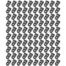 100 Stück schwarze Nylon-P-Clips, 5,0 mm Durchmesser, Kunststoff-Kabel-Clips, Kunststoff-Clips