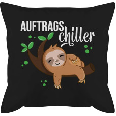 Pagalvėlė 50 x 50 cm - pareiškimas Posakiai - Auftragschiller su Sloth White - 50 x 50 cm - Juoda - pagalvėlė užvalkalas Posakiai Sofos pagalvėlė ir užpildas Posakiai Laimingų Naujųjų Metų Juokinga