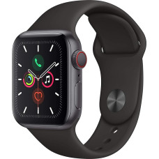 Apple Watch Series 5 40 mm (GPS + Cellular) - Aluminium Case Space Grey Black Sports Strap (Refurbished)