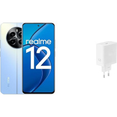 realme Smartphone 12 4G 8+256 GB, Snapdragon 685 Chipset, 120Hz AMOLED FHD+ Display, Sony LYT-600 OIS Camera, 5000 mAh Massive Battery, Skyline Blue + Supervooc 67 W Power Adapter, White