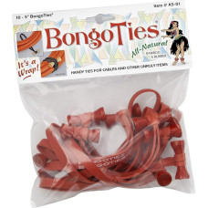 All Red Bongo Ties A5-01-R, Pack of 10, Handy Cable Ties for Cables and Other Unusual Items