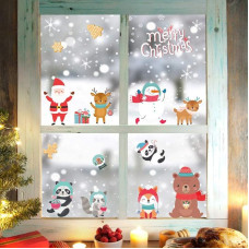 kina UVNT0202 Langų dekoracijos Kalėdų PVC permatomas 3 lapai 40 x 30 cm