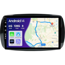 MISONDA 6GB + 128GB Double DIN Android 14 automobilinis radijas Mercedes Benz Smart 453 Fortwo 2014-2020 su DSP + Carplay Palaiko DAB + WiFi, BT, GPS, AUX, MirrorLink, WiFi, RDS, Fast Boat, Camera