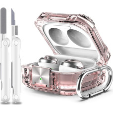 MHYALUDO Clear Case Compatible with Galaxy Buds FE (2023) / Galaxy Buds2 Pro Case (2022) / Galaxy Buds Pro (2021) / Galaxy Buds 2 (2021) / Galaxy Buds Live (2020) Case with Kit, Pink
