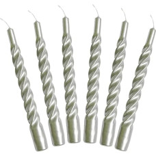 Candles with a Twist® Taper Candles, Twisted, Made in Italy, 25 Colours Available, Lacquered Table Candles, Spiral Candles, Long Burning Time 5 Hours, Candle Decoration, Pack of 6, 2.2 x 21 cm
