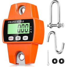 Skaitmeninės pakabinamos svarstyklės 300 kg 660 svarų, pakabinamos svarstyklės Elektroninės krano svarstyklės su tiksliais jutikliais ir LCD ekranu, mini nešiojamos svarstyklės su kabliukais ūkiui, gamyklai, medžioklei