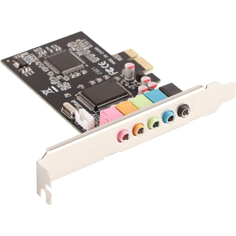 Garso kortelė 6 kanalų stereofoninės konversijos aparatinė įranga su tvarkyklių kompaktiniu disku Black Desktop Sound Card CMI8738 PCI-E 7/Vista/XP 32/64-Bit