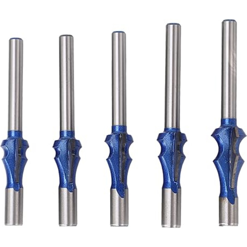 5 PCs Muster Flush Trim Router Bit eingestellt, nach oben geschnittenes Bit -Set für Flush Trim -Trim -Router, 1/4 Zoll Schaftholz -Mahlen -Mahlen -Werkzeug für Sperrholzholz