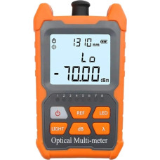 Fibre Optic Power Meter, Handheld Fibre Mini Optical Power Meter -70 + 6 DBm Good Quality OPM Dry Battery Mini OPM Support Lighting for CATV, Telecommunications, Technology, Maintenance