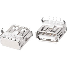 sourcing map 20pcs USB 2.0 Type A Female Connector 4 Pin DIP 90 Degree Right Angle Adapter