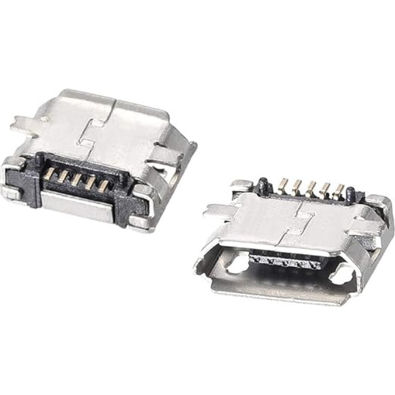 sourcing map 30 Pcs Micro USB Female Connector 5 Pin DIP 180 Degree Repair Replacement Adapter