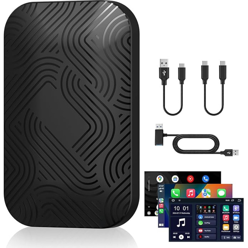 Play2Video Pro AI Box, Wireless CarPlay & Android Car Adapter