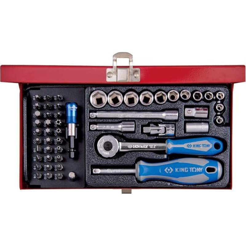 king tony 2551MR 51 Piece Metric Socket Set with Accessories 1/4