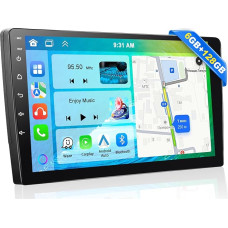 Android 13 Double DIN GPS Car Stereo Radio 9 Inch HD 1080P IPS Tempered Glass Mirror Car MP5 Player with Bluetooth WiFi GPS FM Radio Receiver Multiple UI Support Reversing Camera