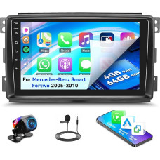 4G+64G Autoradio Für Mercedes-Benz Smart Fortwo 2005-2010 Android Autoradio 9 Zoll Touch Screen mit Bluetooth GPS Navi Mirror Link