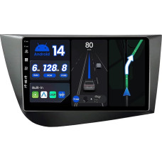 BXLIYER 6G + 128G Octa Core Android 14 IPS 9 Inch Car Radio for Seat Leon MK2 (2005-2012) - CarPlay Android Car - Reversing Camera & Mic - 2 Din DAB Steering Wheel Control 360-CAM Bluetooth Dual-Band