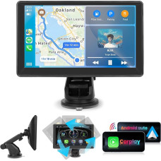 Rimoody Wireless Carplay Portable Car Radio, 7 Inch HD Touchscreen Carplay Display with Android Car/Airplay/Android Cast/Bluetooth/FM Transmitter/TF/AUX/EQ/Live Navigation 7V-32V