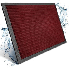 Outdoor Doormat, Extremely Non-Slip & Durable, Dark Red, 60 x 90 cm, Perfect Size for the Front Door, Door Mat, Outdoor, Striped Door Mat