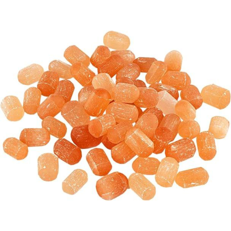 Orange Selenite Tumbled Stones 900g - Natural Healing Stones for Meditation, Reiki & Spiritual Energy Work, Chakra Harmonization & Decoration Gemstones