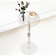 HHUXIUE Akrilinis staliukas, akrilinis staliukas, nedidelis staliukas mažoms erdvėms, skirtas svetainei, miegamajam, vonios kambariui, prieškambariui, balkonui