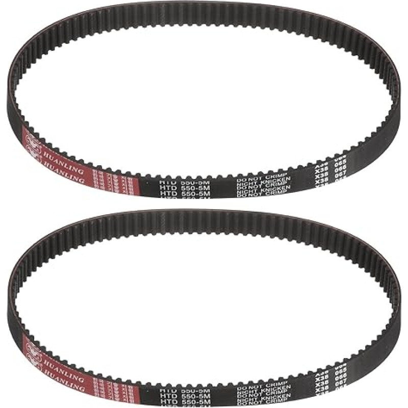 išteklių žemėlapis HTD-5M guminis paskirstymo diržas 110T 550 mm žingsnio ilgis x 15 mm pločio x 3,6 mm aukščio uždaros kilpos paskirstymo diržas 2 vnt.