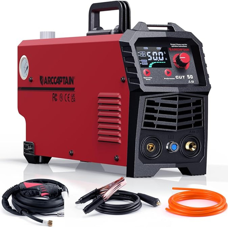 ARCCAPTAIN plazminis pjaustytuvas: [Didelis LED ekranas] 50 A plazminis pjaustytuvas su IGBT Maks. Pjovimas 20 mm su Postflow ir 2T/4T
