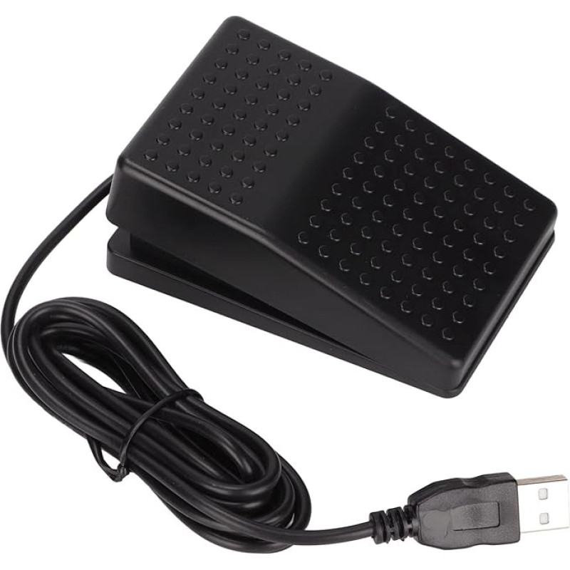 Annadue USB Foot Pedal Single Foot Switch, One Key Customised Computer Keyboard Action Pedal HID, Highly Sensitive Mechanical Programmable Single Foot Switch Pedal with 2M Cable for Computer